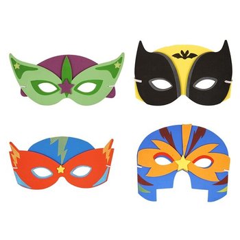 MIX SUPERHELDEN MASKERS VAN FOAM (24st.)
