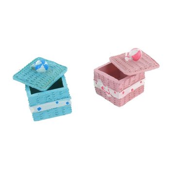DECORATIE OPBERG DOOSJE - ROZE/BLAUW (2st.)