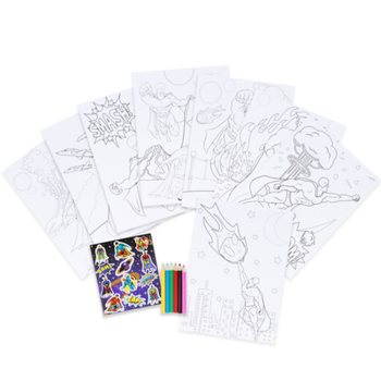 GROTE KLEUR SET - MODEL: SUPERHELDEN - Afm 22x30x1 CM (12st.)