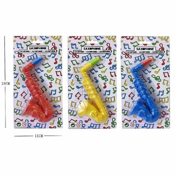 SAXOPHONE - 16 CM HOOG - MIX KLEUREN - OP KAART (12st.)