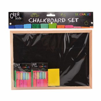 CREA KIDS - KRIJTBORD 29x21CM PLUS 2x DOOSJES SCHOOLBORD KRIJT EN SPONS (12st.)