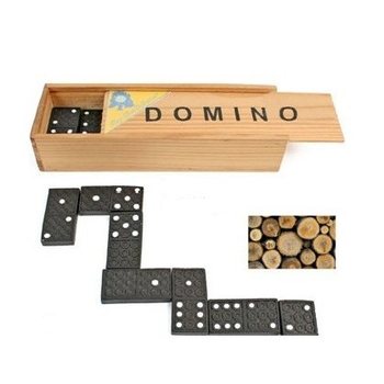 DOMINO SPEL IN HOUTEN DOOS (12st.)