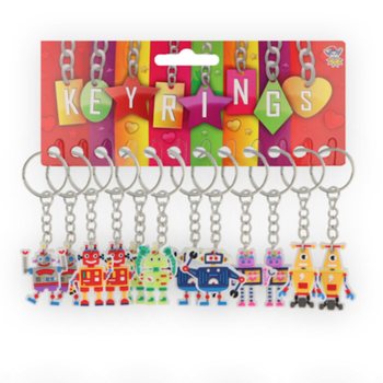 ROBOTS SLEUTELHANGERS OP KAART (12st.)