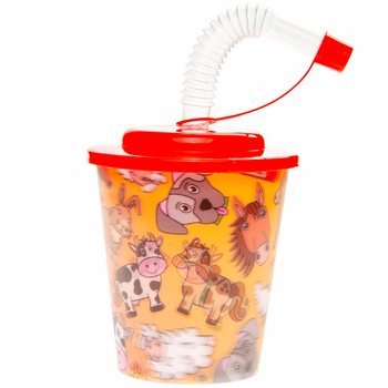 DRINKBEKER / IJSBEKER MET RIETJE - BOERDERIJ (12st.)