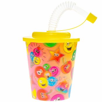 DRINKBEKER / IJSBEKER MET RIETJE – SMILEY (12st.)
