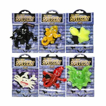 STICKY ANIMALS - GROTE PLAKKERIGE ENGE FIGUREN IN DISPLAY (60st.)