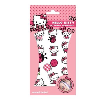 TATTOO - HELLO KITTY TIJDERLIJKE TATTOOS,  Afm. 20 x 10 Cm. (10st.)