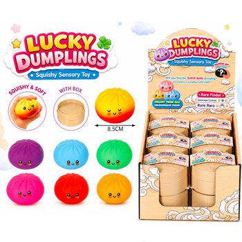 RAGE - LUCKY DUMPLINGS - Squishy Bun Dumplings GROOT Afm. 8.5 x 8.5 x 4.8 Cm - IN DISPLAY (12st.)