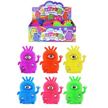 LICHTGEVENDE PUFFER MONSTERS MET 3 OGEN IN DISPLAY (12st.)