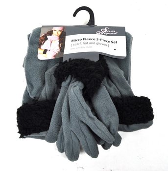 MICRO FLEECE SET 3-DELIG GRIJS