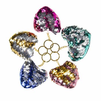 PLUCHE SLEUTELHANGER HART MET PAILLETJES (12st.)