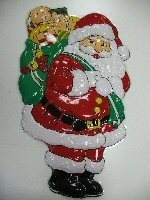 GROOT DECORATIE BORD - KERSTMAN MET KADO ZAK  (2st.)