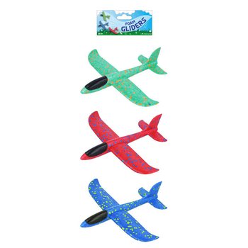 FOAM VLIEGTUIG GLIDERS - 23CM - MIX KLEUREN (24st.)