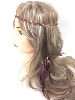 GEVLOCHTEN HAARBAND MET VEREN BRUIN (1st)