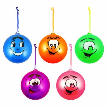 SMILEY FACE BAL MET KOORD / BUNGEEBAL &Oslash;23 Cm (24st.)