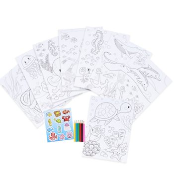 GROTE KLEUR SET - MODEL: SEA LIFE - Afm 22x30x1 CM (12st.)