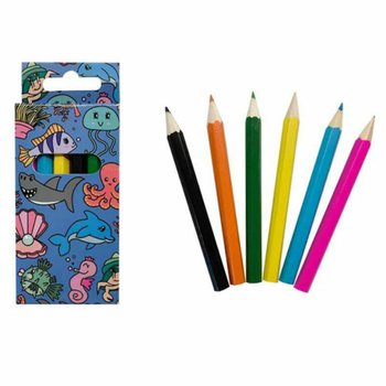 6-DELIGE KLEUR POTLOODJES SET -  ZEE DIEREN (24st.)