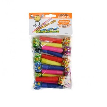 12 STUKS SMILEY ROLTONG TOETERS (12SETS.)