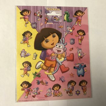 GROTE DORA STICKER VELLEN,  20x16 Cm. (10st.)