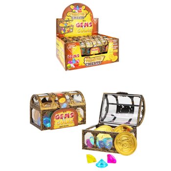 TREASURE CHEST WITH GEMS & COINS - IN DISPLAY (18st.)