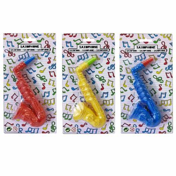 SAXOPHONE - 16 CM HOOG - MIX KLEUREN - OP KAART (12st.)