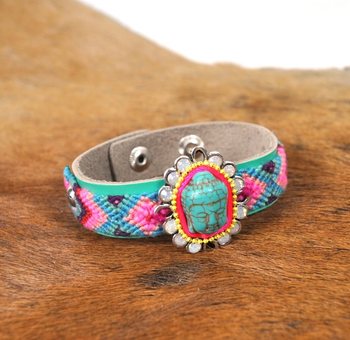 ARMBAND ZILVER GROEN BUDDHA (1st)