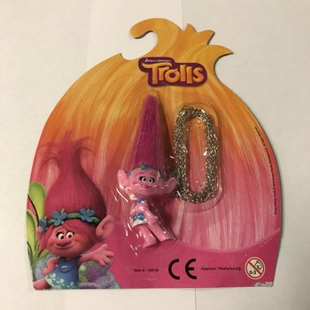 TROLLS FIGUUR AAN KETTING  OP KAART (12st.)
