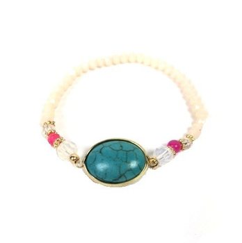 ARMBAND WIT MET STEEN (1st)