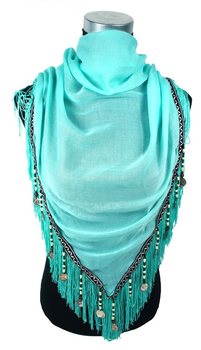 LUXE SJAAL FRANJES TURQUOISE (1st)