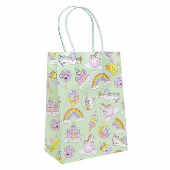 PAPIEREN GIFT TAS &ndash; UNICORN / EENHOORN - Afm. 16x9x22 CM (12st.)