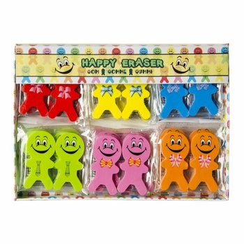 2-DELIGE VROLIJKE SMILEY POPPETJES GOM (36st.)