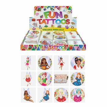 FUN TATTOO’S - MODEL: FEE / FAIRY, Elk pakjes 12x Tattoo’s IN DISPLAY (48st.)