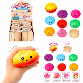 RAGE - LUCKY DUMPLINGS - Squishy Bun Dumplings GROOT Afm. 8.5 x 8.5 x 4.8 Cm - IN DISPLAY (12st.)