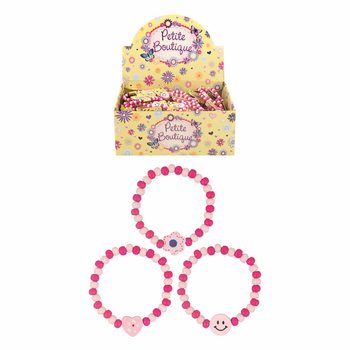 HOUTEN - SMILEY MEISJES ARMBANDEN IN DISPLAY (120st.)