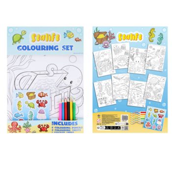 GROTE KLEUR SET - MODEL: SEA LIFE - Afm 22x30x1 CM (12st.)