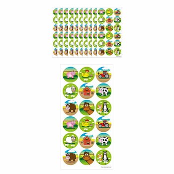 FUN STICKERS - BOERDERIJ DIEREN STICKERS - 18 STICKERS PER VEL (10st.)