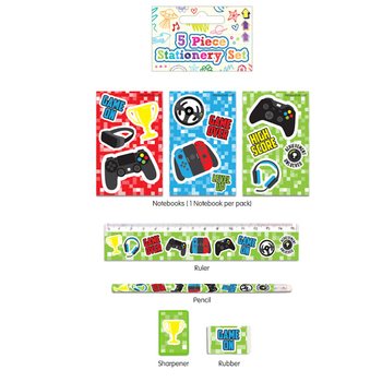 5-DELIGE GAMER SCHRIJFSET (24st.)