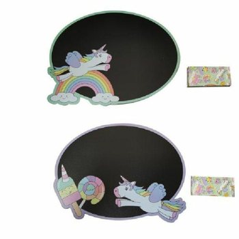 UNICORN / EENHOORN KRIJTBORD INCLUSIEF DOOSJE MET KRIJTJES IN DISPLAY (24st.)