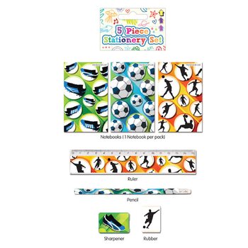 5-DELIGE VOETBAL SCHRIJFSET (24st.)