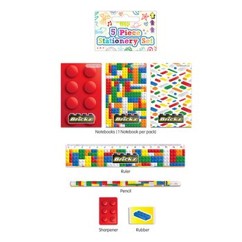 5-DELIGE BRICKS BOUWSTENEN SCHRIJFSET (24st.)