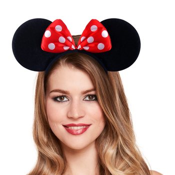 MOUSE EARS DIADEEM MET ROOD WITTE STRIK (50st.)
