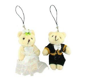 PLUCHE BRUID & BRUIDEGUM BEERTJES (50st.)