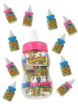 20 MINI BABY FLESJES MET SNOEP IN GROTE FLES (2x20st.)