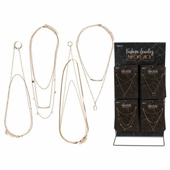 **MEGA GOEDKOOP** COMPLETE DISPLAY MET FASHION JEWELRY - HALSKETTINGEN (48st.)