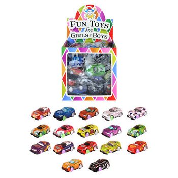 STOERE KLEINE PULL BACK AUTO’S IN DISPLAY (48st.)