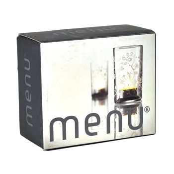 MENU - WAXINELICHTHOUDER MET FROSTED PATROON, SET VAN 2 (1set.)