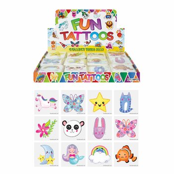 FUN TATTOO&rsquo;S - MODEL: MEISJES, Elk pakjes 12x Tattoo&rsquo;s IN DISPLAY (48st.)