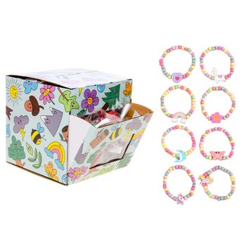 HOUTEN ELASTISCHE MEIDEN ARMBANDJES - IN DISPLAY (100st.)