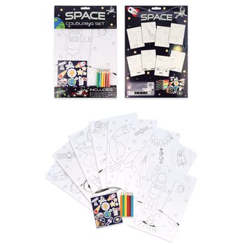 Grote Space / Ruimtevaart Kleurset - Inclusief Potloden en Stickers (12st.)