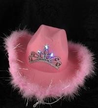 COWBOY HOED MET LICHT - ROSE (6st.)